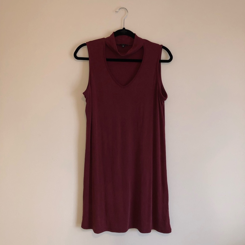 Mauve Keyhole Ribbed Dress, M